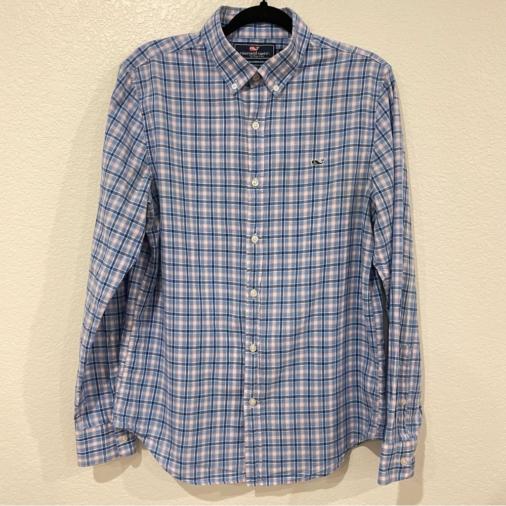 VINEYARD VINES * Men’s Blue Plaid Slim Fit Shirt * Size Medium